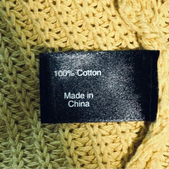 Lane Brant Yellow Oversized Cotton Semi-Crop Drop-Shoulder Sweater Sz 14/20 - Picture 3 of 15